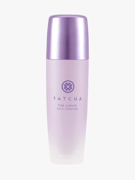 Tatcha Liquid Silk Canvas Makeup Primer in branded component on a light gray background