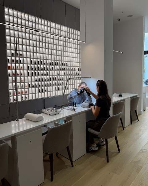A manicure in process at the Ukrainianowned MVK salon in New York City.