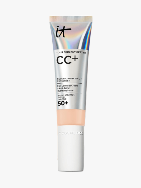 IT Cosmetics Your Skin But Better CC+ Cream SPF 50+ in branded tube component on a light gray background