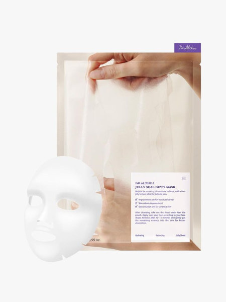 Dr. Althea Jelly Seal Dewy Mask in branded component on a light gray background